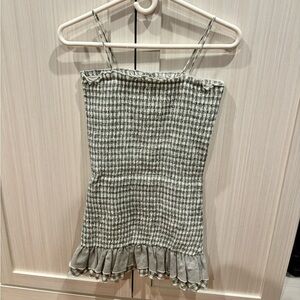 Green & White Gingham Dress